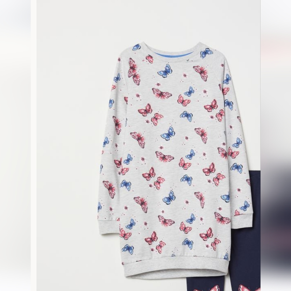 H&M Sweatershirt Dress Leggings Set size 4-6